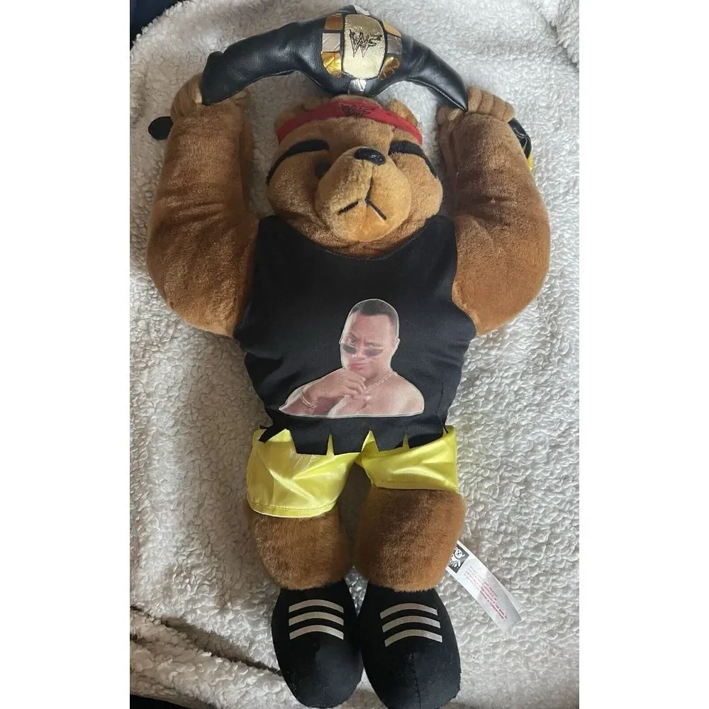 Officially Licensed WWF Cuddletown Friends Bear‎ Plush The Rock
